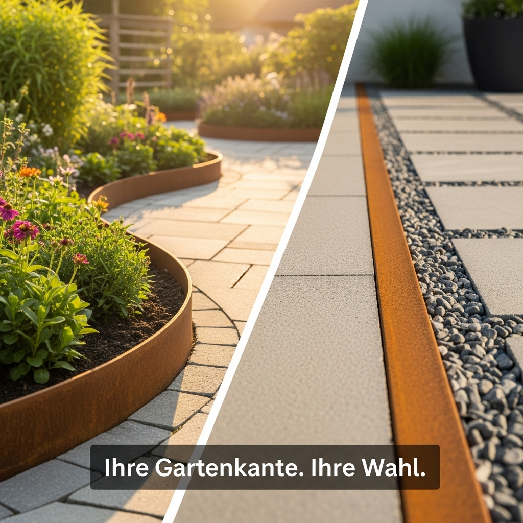 Flexible vs. starre Cortenstahl Beeteinfassung: Was ist die richtige Wahl für Ihren Garten?