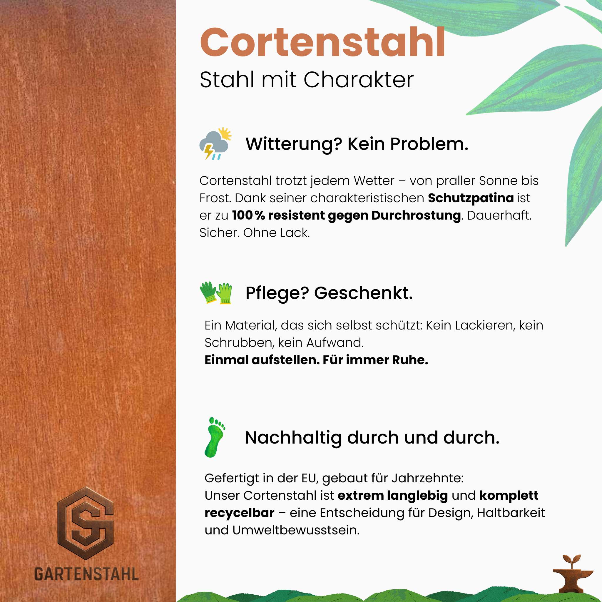 Pflanzkübel Cortenstahl - Quadratisch
